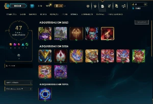 Bronze 4 com 40 Champs e 8 Skins - League of Legends LOL