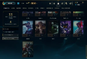 Bronze 4 com 40 Champs e 8 Skins - League of Legends LOL