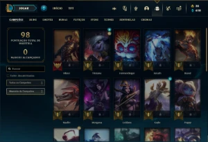 Conta Mestre com 28 Champs e 5 Skins ( UPADA A MÃO ) - League of Legends LOL