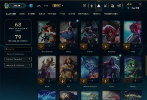 Platina 4 com 45 Champs e 15 Skins +3 Vitoriosas - League of Legends LOL