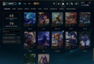 Platina 4 com 45 Champs e 15 Skins +3 Vitoriosas - League of Legends LOL
