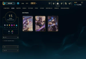 Platina 4 com 45 Champs e 15 Skins +3 Vitoriosas - League of Legends LOL