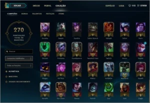 CONTA DIAMANTE IV, 43 SKINS, 100+ CAMPEÕES, 12 PÁGINAS RUNAS - League of Legends LOL