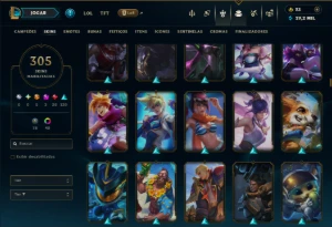 Unranked com TODOS os Champs e 305 Skins ( ADC / JG ) - League of Legends LOL