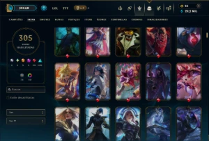 Unranked com TODOS os Champs e 305 Skins ( ADC / JG ) - League of Legends LOL