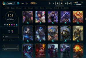 Unranked com TODOS os Champs e 305 Skins ( ADC / JG ) - League of Legends LOL