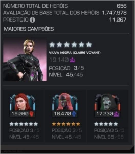 Conta Marvel Torneio de Campeões / MCOC - Outros