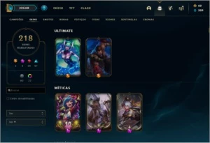 Conta LoL 218 SKINS!  todos os Champs-- gasto 1700R$lvl270 - League of Legends