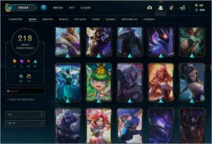 Conta LoL 218 SKINS!  todos os Champs-- gasto 1700R$lvl270 - League of Legends