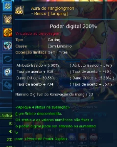 Conta SusanoomonShin 6 136% pulse DB e ACCs top- LADMO OMEGA - Digimon Masters Online