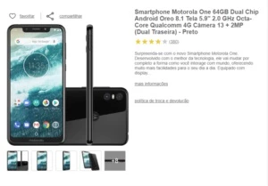 Motorola one recondicionado camera turva de resto ok - Outros