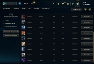 Conta MESTRE com 21 Champs e 21 Fragmentos de skins - League of Legends LOL