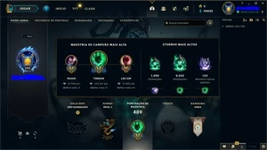 Conta League of Legends - Level 290 - Unranked - 320 skins LOL