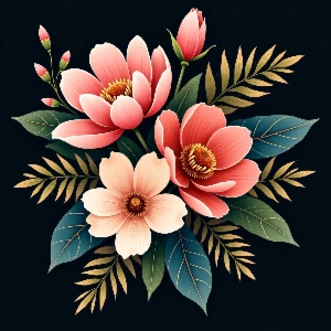 Coleção de Estampas Florais com Fundo Escuro – Mais de 100 A - Outros