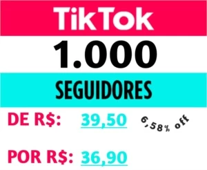 1.000 seguidores TikTok - Redes Sociais
