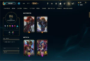 Unranked com 110 Champs e 86 Skins - League of Legends LOL
