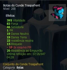 Conjunto de Str(Força) Dofus Crocabulia Nv. 200