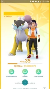Conta Pokémon Go Lv 35 Time Amarelo - Ultra + Cães Lendários