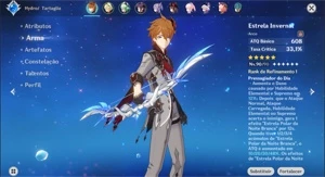 Conta Genshin AR 56 Estrela Invernal Hutao etc - Genshin Impact