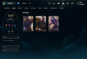 Platina 3 com TODOS os champs e 249 Skins + 6 Prestigios - League of Legends LOL