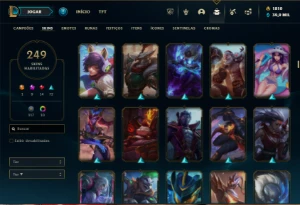 Platina 3 com TODOS os champs e 249 Skins + 6 Prestigios - League of Legends LOL