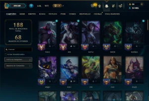 Esmeralda 3 com 85 Champs e 32 Skins +3 Prestigios - League of Legends LOL