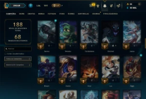 Esmeralda 3 com 85 Champs e 32 Skins +3 Prestigios - League of Legends LOL
