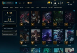 Esmeralda 3 com 85 Champs e 32 Skins +3 Prestigios - League of Legends LOL