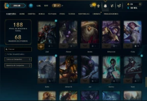 Esmeralda 3 com 85 Champs e 32 Skins +3 Prestigios - League of Legends LOL