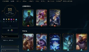 Conta League of Legends Full Acesso - 45 Champs e 22 Skins LOL