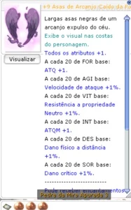 Asas de Arcanjo Caído MA4/3/3 c/ Wakwak - Ragnarok Online