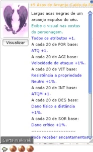 Asas de Arcanjo Caído MA4/3/3 c/ Wakwak - Ragnarok Online