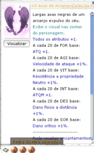 Asas de Arcanjo Caído MA4/3/3 c/ Wakwak - Ragnarok Online