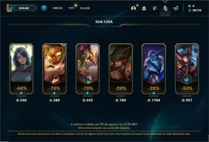 Conta Ouro 4 com 25 Champs e 10 Skins + 2 Fragmentos - League of Legends LOL