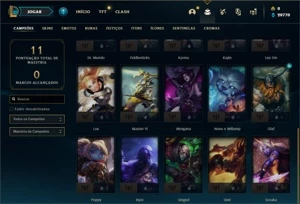 Conta Ouro 4 com 25 Champs e 10 Skins + 2 Fragmentos - League of Legends LOL
