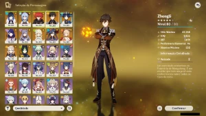 Genshin Impact - Ar56 , 11 Personagens T5 E 3 Armas T5 + Bis