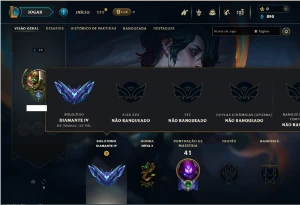 Diamante 4 com 35 Champs e 3 Skins - League of Legends LOL