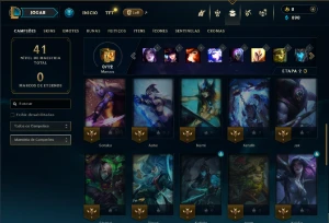 Diamante 4 com 35 Champs e 3 Skins - League of Legends LOL