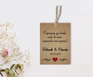 Tag de Agradecimento Personalizada com Furo — 50 Unidades