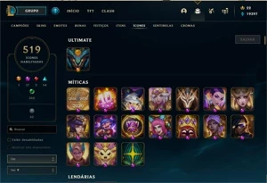 Vendo conta League Of Legends lvl 668 592 skins LOL