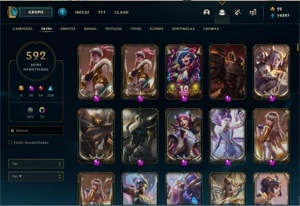 Vendo conta League Of Legends lvl 668 592 skins LOL