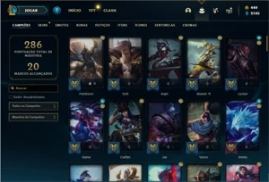 Conta ouro 4 com 96 Champs e 85 Skins + 1 Prestigio - League of Legends LOL