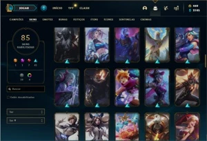 Conta ouro 4 com 96 Champs e 85 Skins + 1 Prestigio - League of Legends LOL