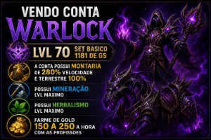 Vendo Warlock Lvl 70 Wow Tbc Classic Com Mont 280% E Profs - Blizzard