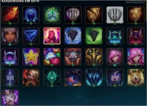 conta league of legends, diamante 2, 194 skin barato LOL