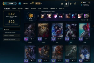 Diamante 4 com TODOS os champs e 323 Skins + 6 Prestigios - League of Legends LOL