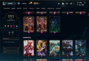 Diamante 4 com TODOS os champs e 323 Skins + 6 Prestigios - League of Legends LOL