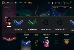 Diamante 4 com TODOS os champs e 323 Skins + 6 Prestigios - League of Legends LOL