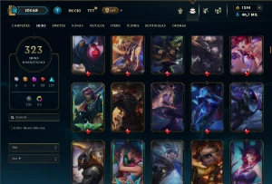 Diamante 4 com TODOS os champs e 323 Skins + 6 Prestigios - League of Legends LOL