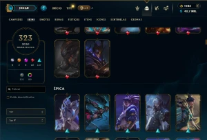 Diamante 4 com TODOS os champs e 323 Skins + 6 Prestigios - League of Legends LOL